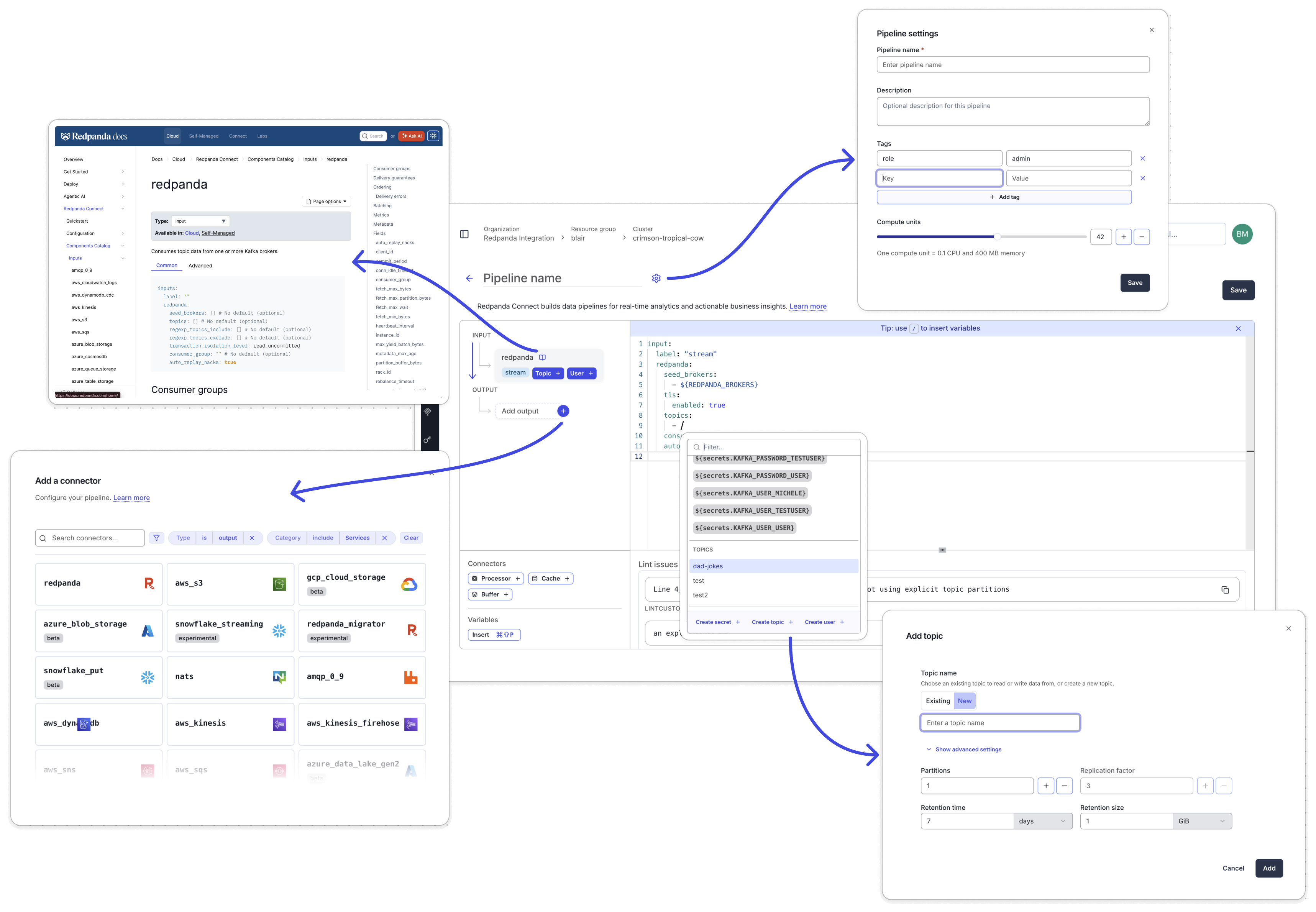 Redpanda Connect user interface