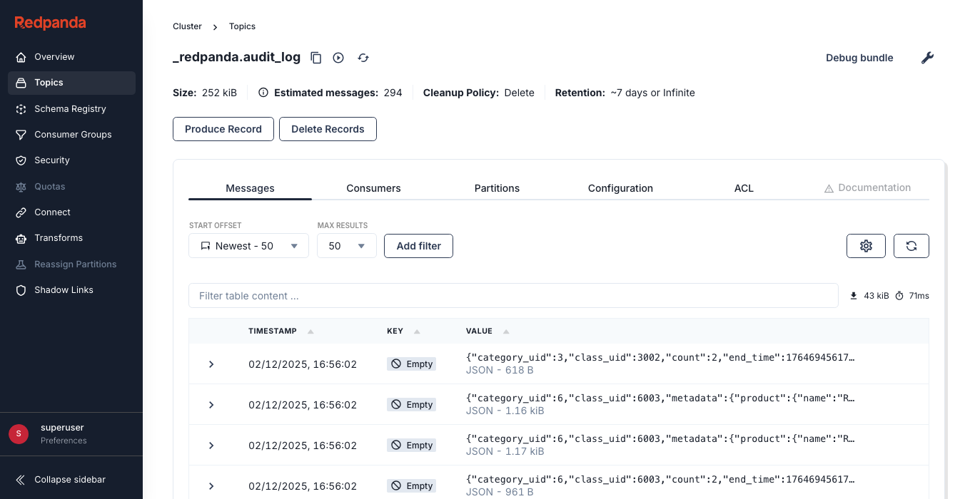audit logs